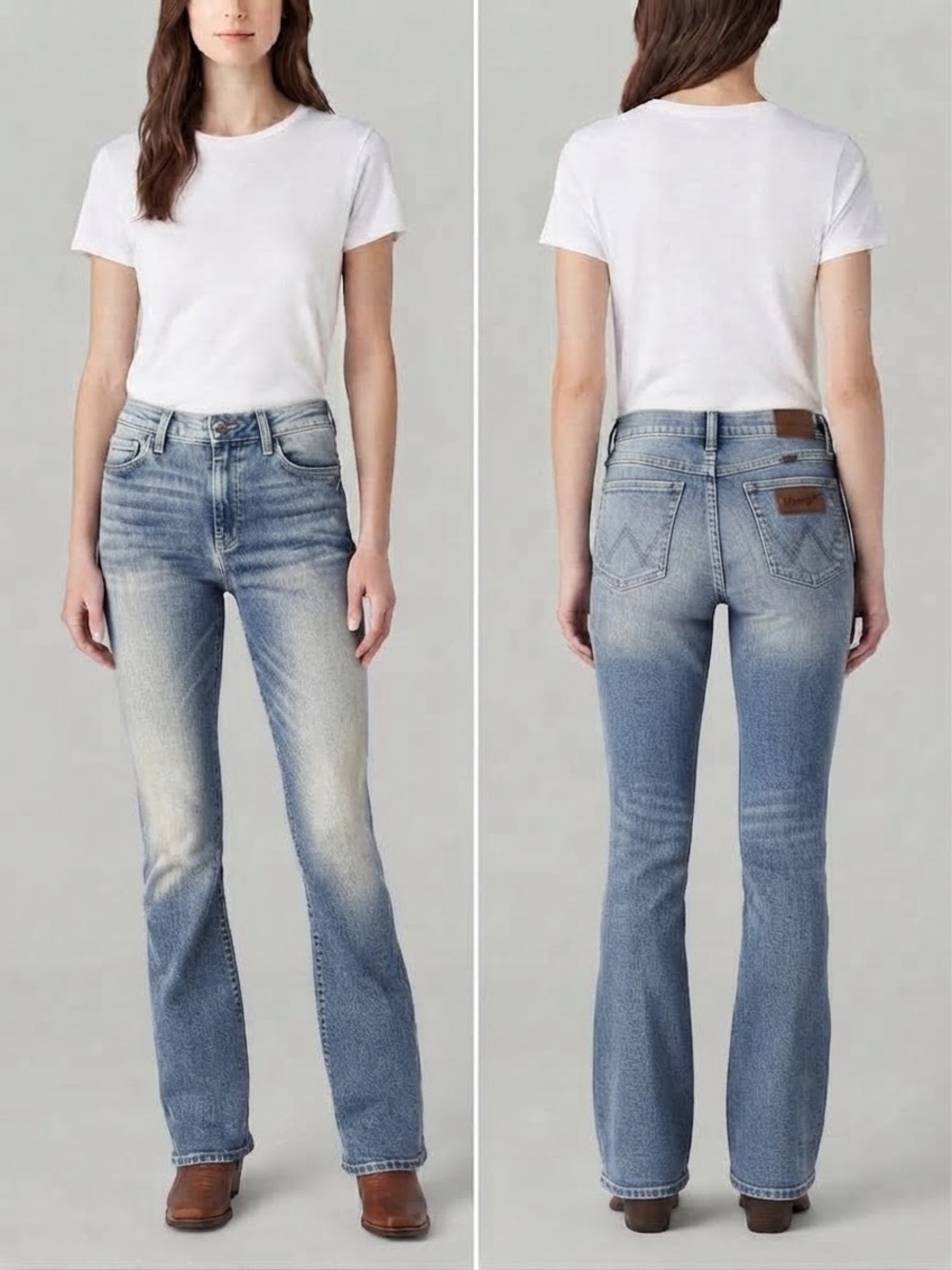 Wrangler Women's Light Blue Bootcut Jeans with Faded Finish